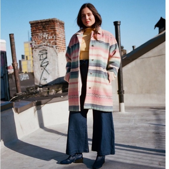 Vintage Woolrich Blanket Coat Southwest Aztec Wool Jacket Women’s Size Medium M - Picture 1 of 11